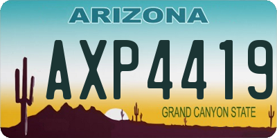 AZ license plate AXP4419