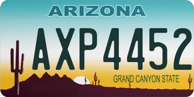 AZ license plate AXP4452