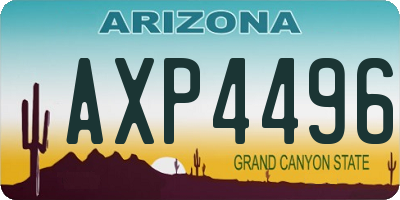 AZ license plate AXP4496