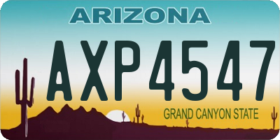 AZ license plate AXP4547