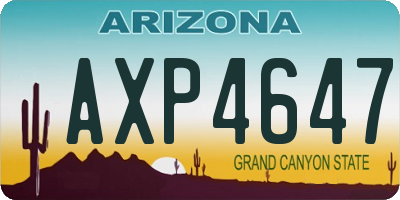 AZ license plate AXP4647
