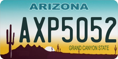 AZ license plate AXP5052