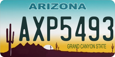 AZ license plate AXP5493