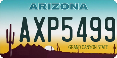 AZ license plate AXP5499