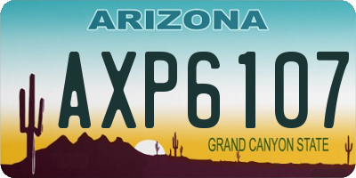 AZ license plate AXP6107