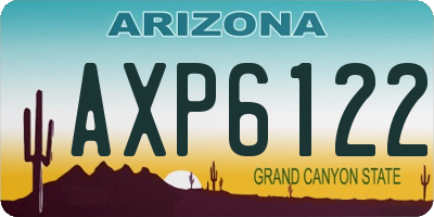AZ license plate AXP6122