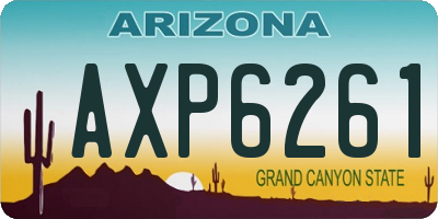 AZ license plate AXP6261