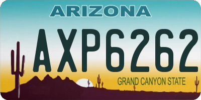 AZ license plate AXP6262