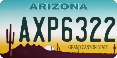 AZ license plate AXP6322