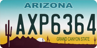AZ license plate AXP6364