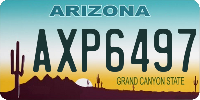 AZ license plate AXP6497