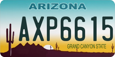 AZ license plate AXP6615