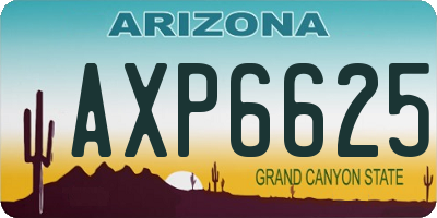 AZ license plate AXP6625