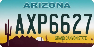 AZ license plate AXP6627