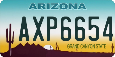 AZ license plate AXP6654