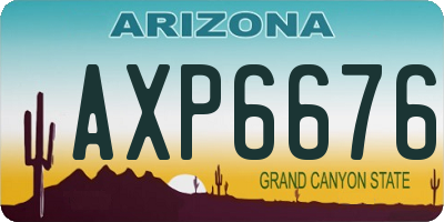 AZ license plate AXP6676