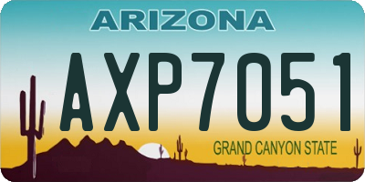 AZ license plate AXP7051
