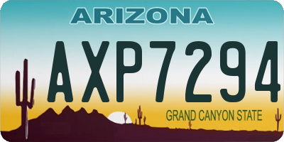 AZ license plate AXP7294
