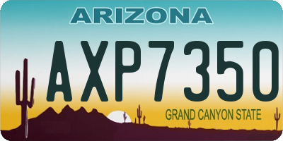 AZ license plate AXP7350
