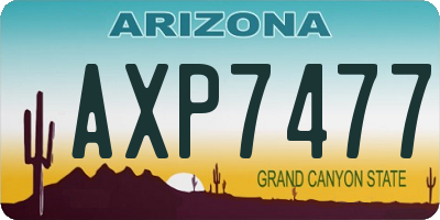 AZ license plate AXP7477
