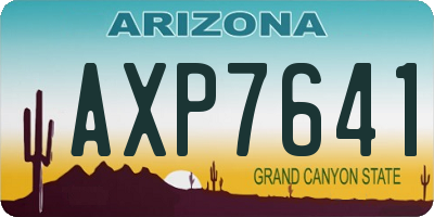 AZ license plate AXP7641