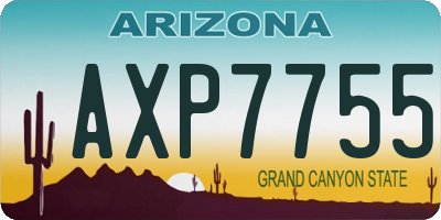 AZ license plate AXP7755