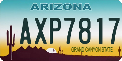 AZ license plate AXP7817