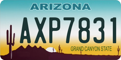 AZ license plate AXP7831