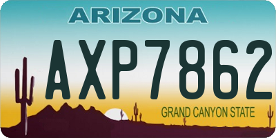 AZ license plate AXP7862