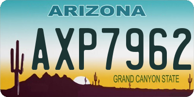 AZ license plate AXP7962