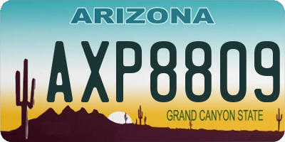 AZ license plate AXP8809