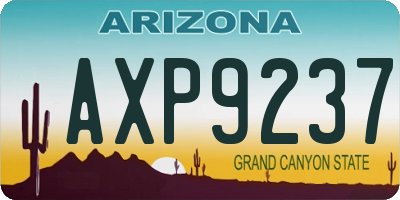 AZ license plate AXP9237