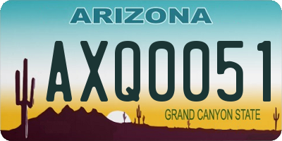 AZ license plate AXQ0051