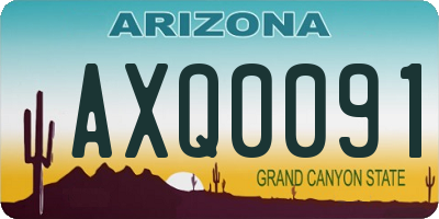 AZ license plate AXQ0091