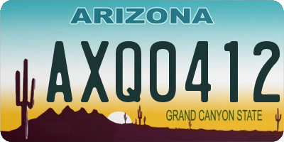 AZ license plate AXQ0412