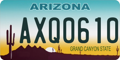 AZ license plate AXQ0610