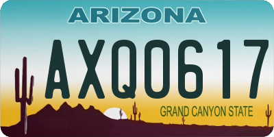 AZ license plate AXQ0617