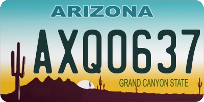 AZ license plate AXQ0637