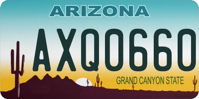 AZ license plate AXQ0660