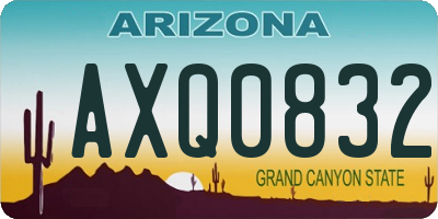 AZ license plate AXQ0832