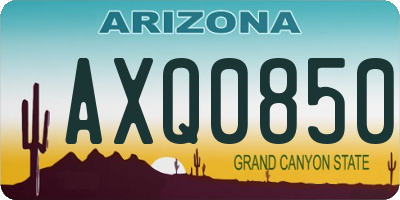 AZ license plate AXQ0850