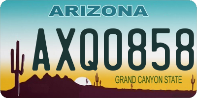 AZ license plate AXQ0858