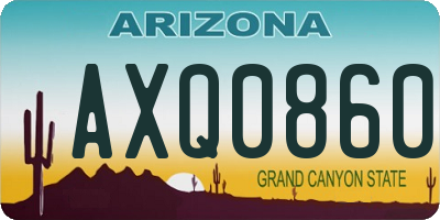 AZ license plate AXQ0860