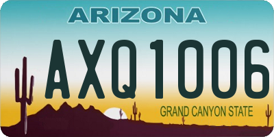 AZ license plate AXQ1006