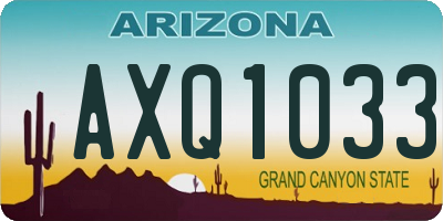 AZ license plate AXQ1033