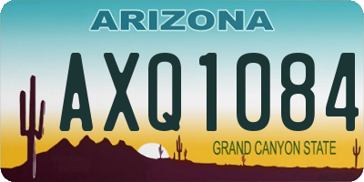 AZ license plate AXQ1084