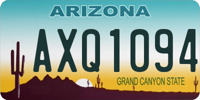 AZ license plate AXQ1094