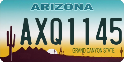 AZ license plate AXQ1145