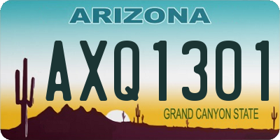 AZ license plate AXQ1301