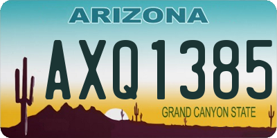 AZ license plate AXQ1385